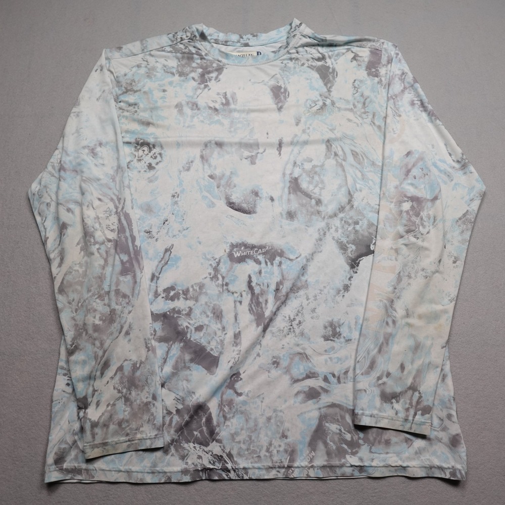 Magellan Outdoors Shirt Mens M Gray Long Sleeve Moisture Wicking Fish Gear